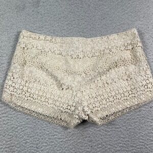 Denim & Supply Ralph Lauren Shorts Women 29 *32 Crochet Floral Lace Bummer Cream